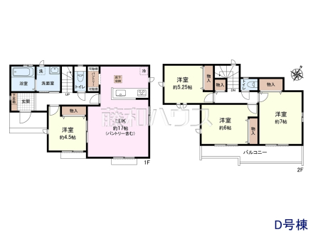 D号棟 間取図 【東村山市久米川町2丁目】