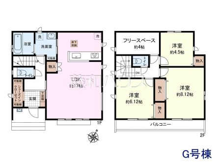 G号棟 間取図 【東村山市久米川町2丁目】