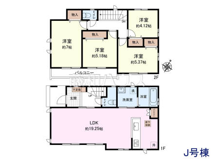 J号棟 間取図 【東村山市久米川町2丁目】