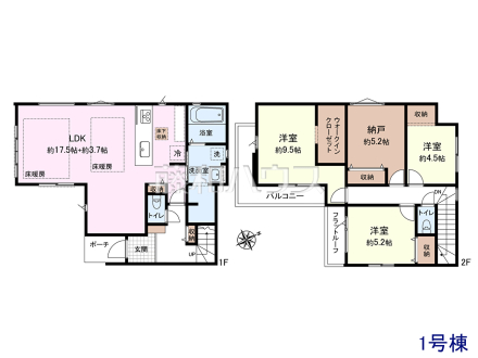 1号棟 間取図 【昭島市緑町3丁目】