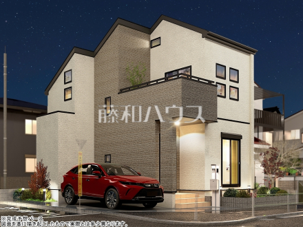 建物のプレゼンをさせていただきますので、実際の完成イメージを思い描いていただくことができます。お気軽にお問合せ下さい。 【小平市中島町】完成予想図(外観)