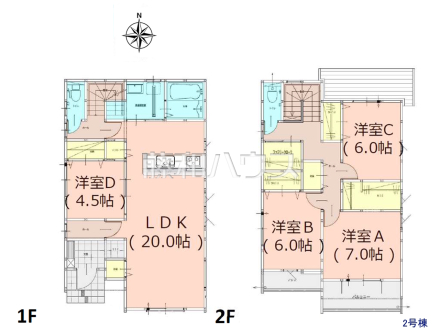 2号棟 間取図 【福岡市早良区重留2丁目】