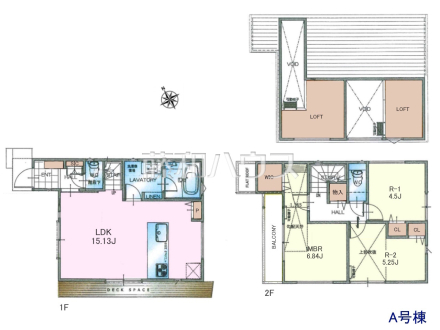 A号棟 間取図 【日野市大字石田】