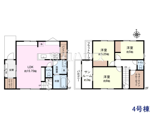 4号棟 間取図 【小平市小川東町5丁目】