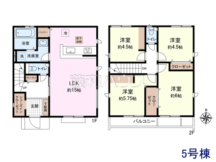 5号棟 間取り図 【小平市小川町2丁目】