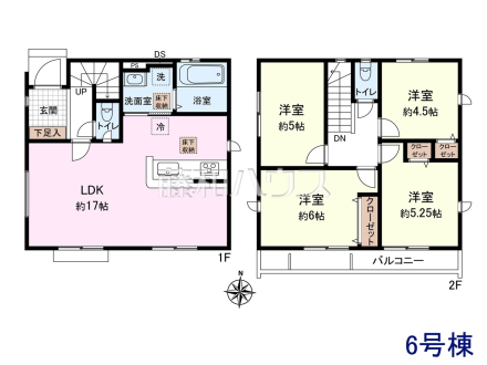 6号棟 間取図 【小平市小川町2丁目】