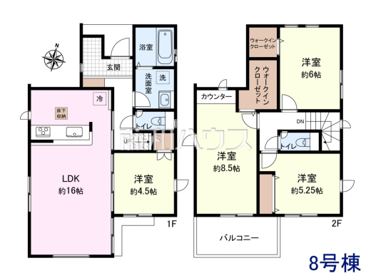 8号棟 間取図 【新座市池田4丁目】