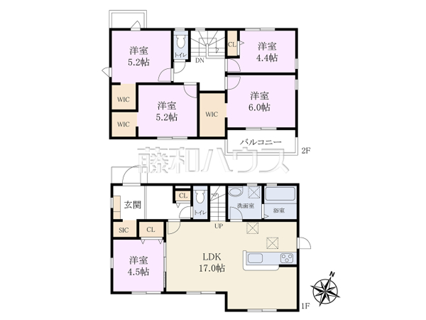 2号棟 間取図 【春日井市高森台6丁目】 2号棟 間取図 【春日井市高森台6丁目】