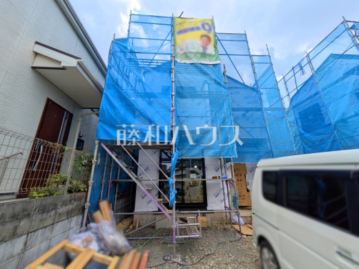 3号棟 外観 【日野市大坂上3丁目】建築中のため、完成後には確認できなくなる構造部分などが今ならご覧いただけます。入居後のマイホームへの愛着も違うかもしれませんね!