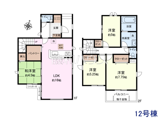 12号棟 間取図 【新座市池田4丁目】