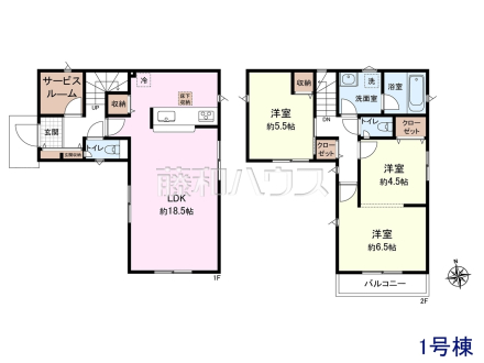 ≪間取り図≫約18.5帖のゆったりリビング。家族でテーブルを囲む素敵な時間をお愉しみ下さい。 【調布市菊野台3丁目】