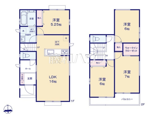 A号棟 間取図 【春日井市石尾台6丁目】 A号棟 間取図 【春日井市石尾台6丁目】