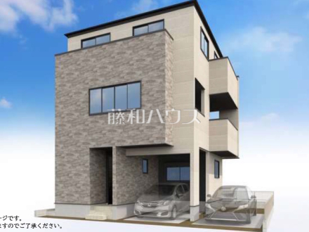 モノトーンを中心とした配色の現代的なデザイン。直線的ですっきりとしたスクエアなデザインが、お住まいを都会的に印象づけます。※イメージパース。図面を基に描き起こしたもので、実際とは異なる場合があります。
