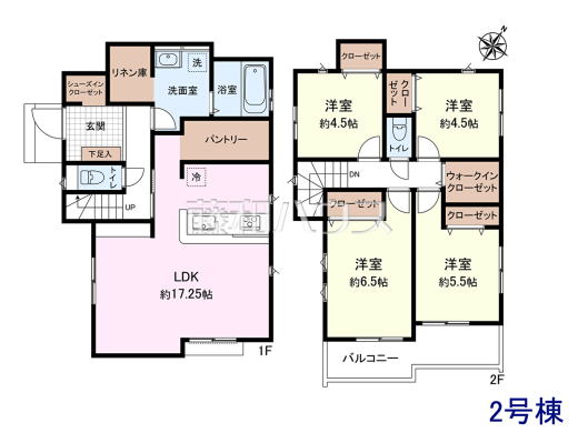 2号棟 間取図 【清瀬市下宿2丁目】