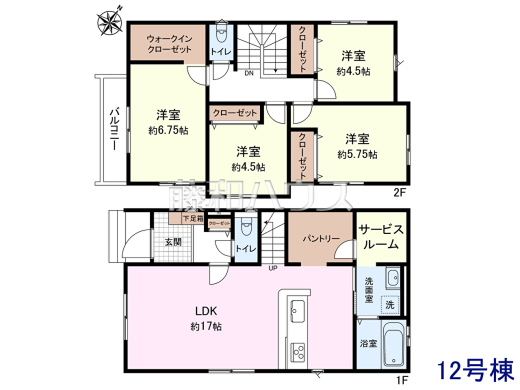 12号棟 間取図 【清瀬市下宿2丁目】
