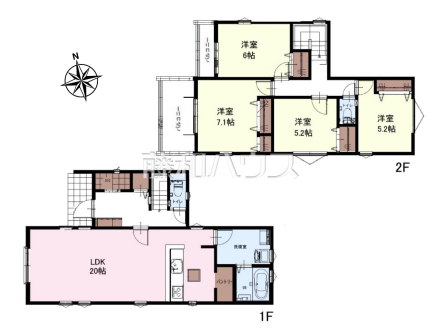 間取図 【八王子市元横山町3丁目】 見学はしたいけど、なかなか時間が取れない・・・そんな方に出勤前や仕事終わりにマイホームを見学できるサポートをいたします。