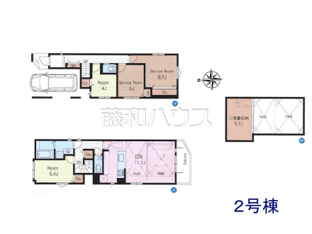 2号棟 間取図 【日野市大字日野】