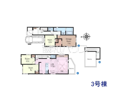 3号棟 間取図 【日野市大字日野】