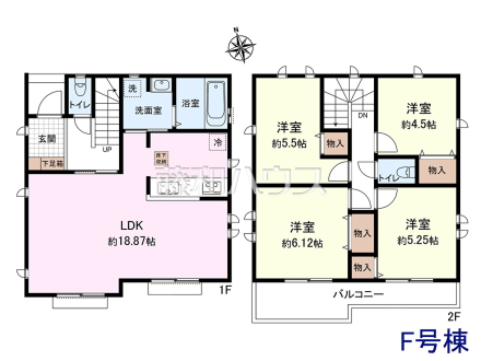 F号棟 間取図 【八王子市弐分方町】