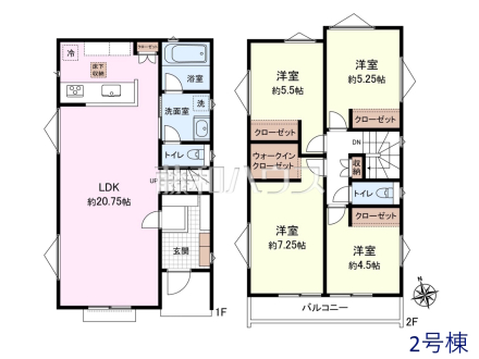 2号棟 間取図 【日野市大坂上3丁目】
