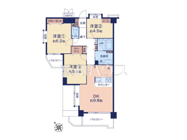 間取図 【クリオ北野壱番館】 間取図 【クリオ北野壱番館】