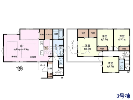 3号棟 間取図 【練馬区東大泉6丁目】