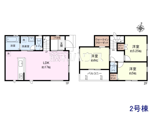 2号棟 間取図 【福岡市城南区樋井川2丁目】