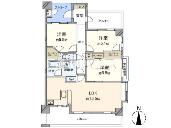 間取図 【サンクレイドル国立】 間取図 【サンクレイドル国立】