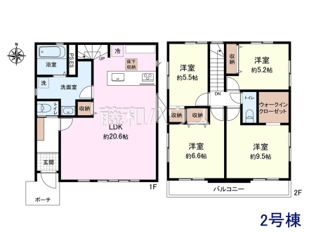 2号棟 間取図 【春日井市上条町10丁目】