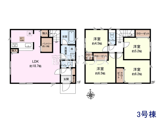3号棟 間取図 【東村山市野口町3丁目】