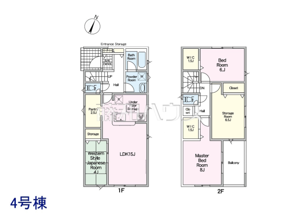 4号棟 間取図 【春日井市柏井町5丁目】 4号棟 間取図 【春日井市柏井町5丁目】
