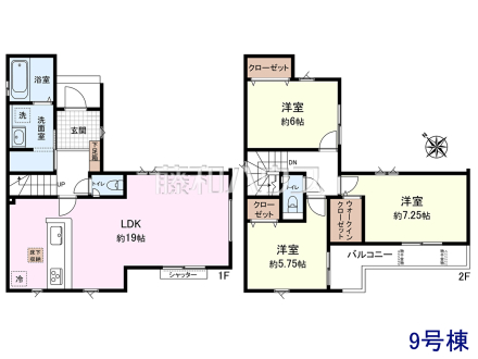 9号棟 間取図 【新座市野火止3丁目】