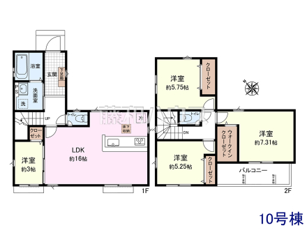 10号棟 間取図 【新座市野火止3丁目】