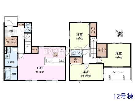 12号棟 間取図 【新座市野火止3丁目】