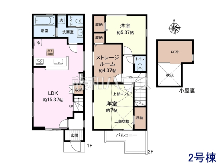2号棟 間取図 【杉並区宮前1丁目】