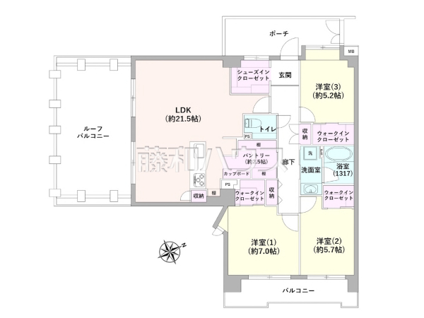間取図 【朝日パリオ小金井ハイツ】 間取図 【朝日パリオ小金井ハイツ】