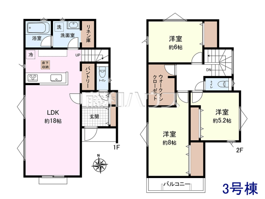 3号棟 間取図 【立川市若葉町2丁目】
