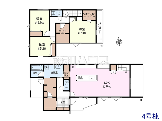 4号棟 間取図 【立川市若葉町2丁目】