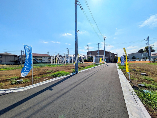 接道状況および現場風景 【調布市若葉町2丁目】