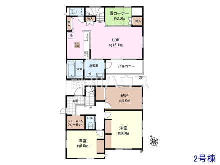 2号棟 間取図 【府中市押立町5丁目】