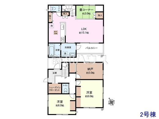 2号棟 間取図 【府中市押立町5丁目】