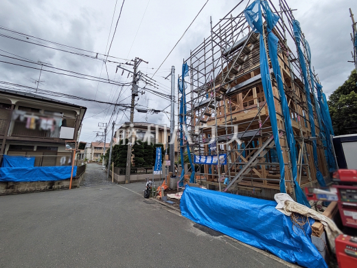 1号棟 接道状況および現場風景 【小金井市梶野町4丁目】