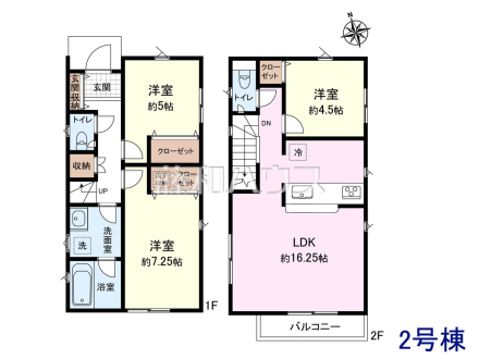 2号棟 間取図 【府中市清水が丘3丁目】