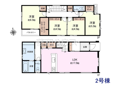 2号棟 間取図 【福岡市博多区月隈6丁目】