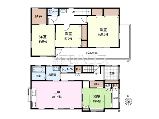 ≪間取図≫ついゴロンとしたくなる和室。あるとやっぱり落ち着きますね。【府中市四谷3丁目】