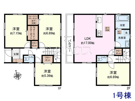 1号棟 間取図 【調布市布田2丁目】