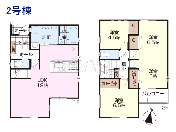2号棟 間取図 【春日井市中新町2丁目】 2号棟 間取図 【春日井市中新町2丁目】
