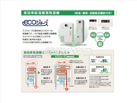 【エコジョーズ】排気熱を再利用する高効率システムで、ガス使用量とCO2排出量を大幅削減/撮影日2025/12/14