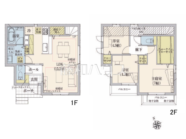 4号棟 間取図 【小平市花小金井6丁目】 4号棟 間取図 【小平市花小金井6丁目】