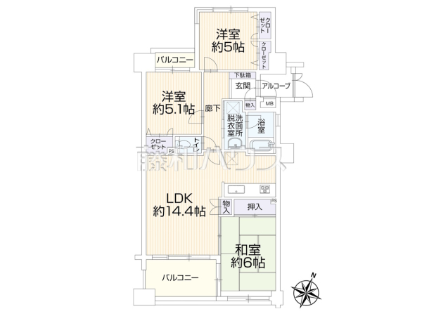 間取図 【東峰マンション野間大池公園】 間取図 【東峰マンション野間大池公園】